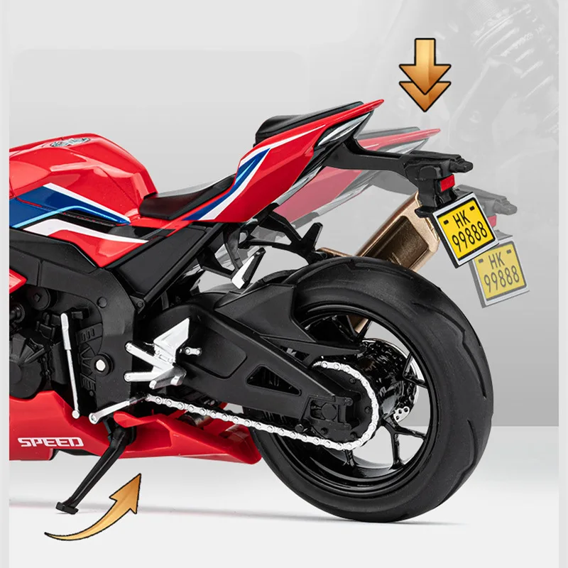 Fire Blade Alloy Racing Motorcycle Model, Honda CBR 1000RR-R, Diecast Metal, Esportes, Brinquedo de coleção, Presente para crianças, 1:12