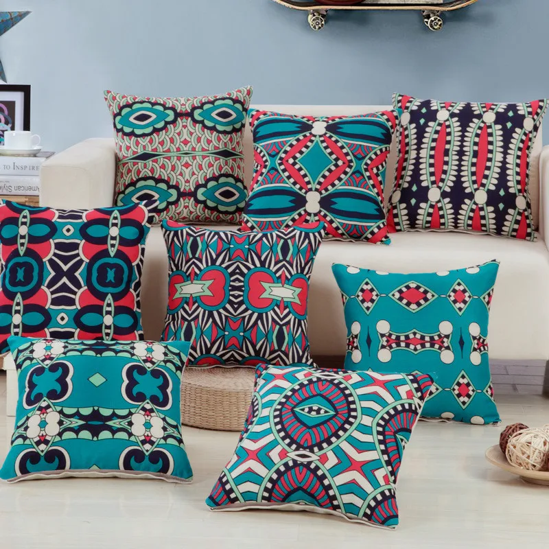 

45x45cm Classic Vintage Ethnic Style Printed Cushion Cover Home Office Shop Sofa Chair Decorative Throw Pillowcase