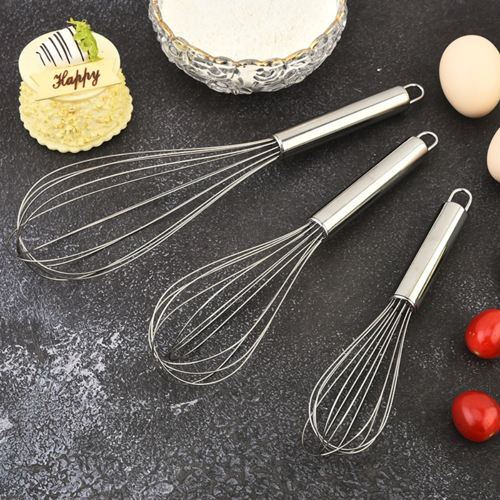 stainless steel egg beater manual modern minimalist baking utensils egg cream mixer to send.