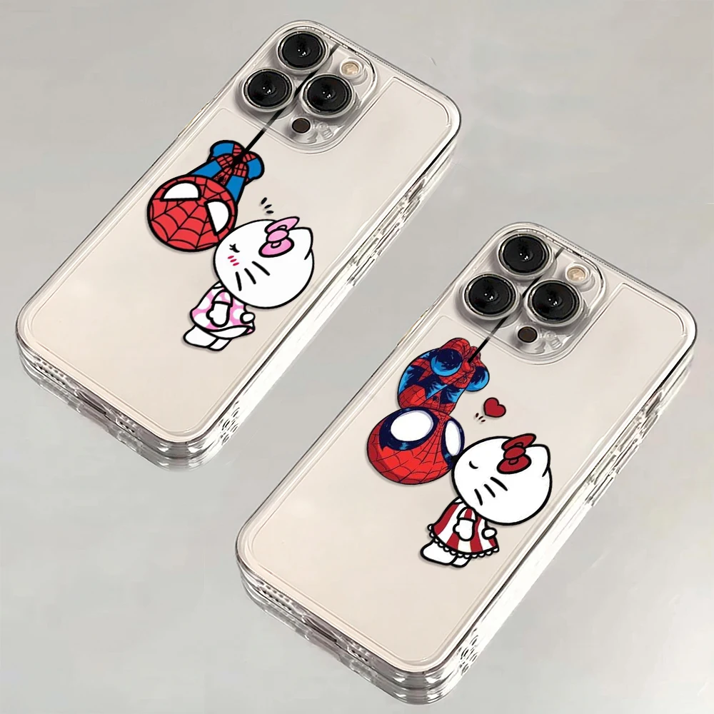 Cartoon Marvels Spidermans Phone Case for Oppo Reno12 Reno11 Reno10 Reno8 Reno7 Reno6 Reno5 Pro Plus 4G 5G Transparent TPU Cover