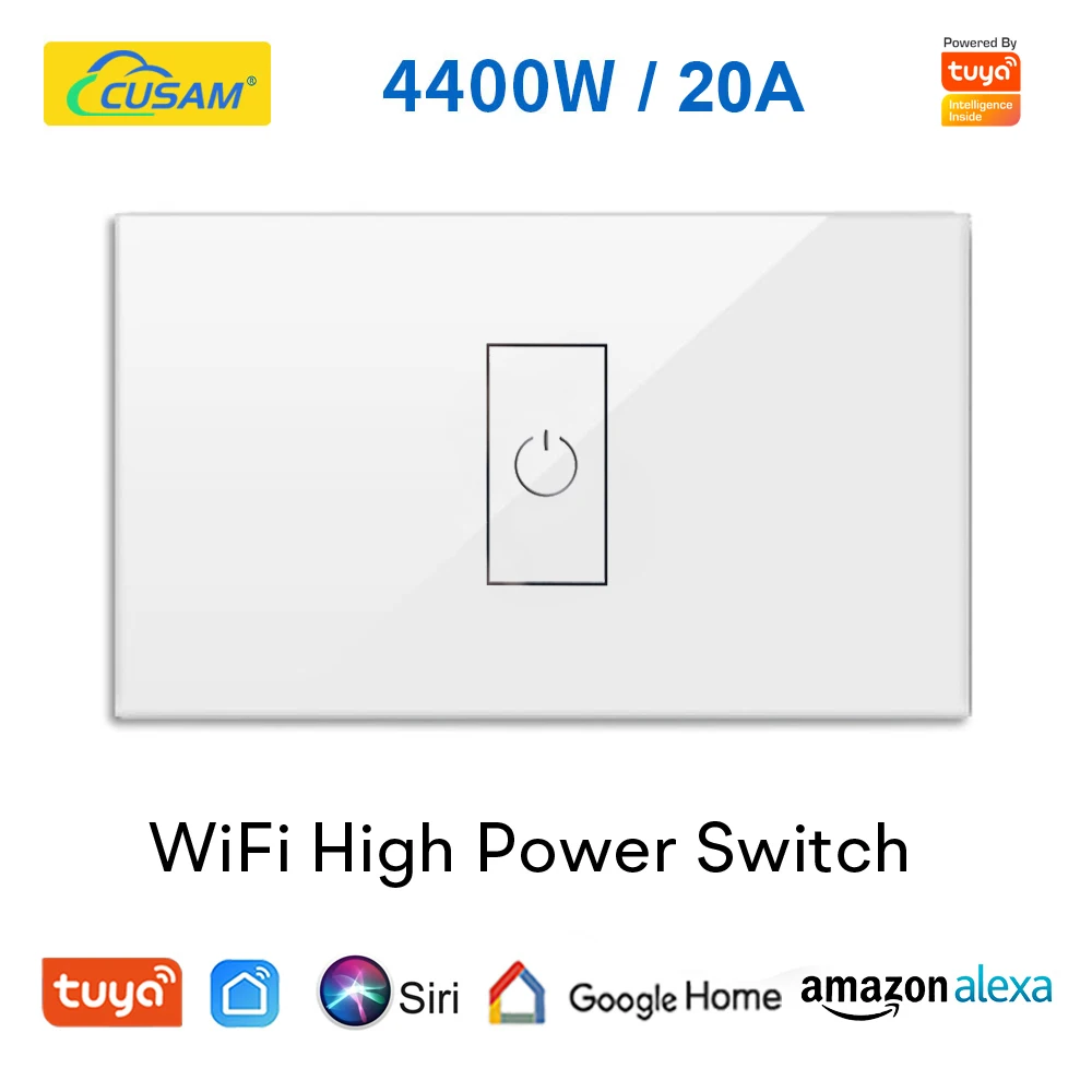 Tuya Smart High Power Circuit Breaker 4400W 20A Boiler Switch Schedule APP Remote Control Works with Alexa Google Home Siri