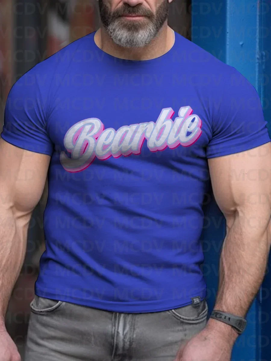 Camiseta con estampado 3D de oso para hombre