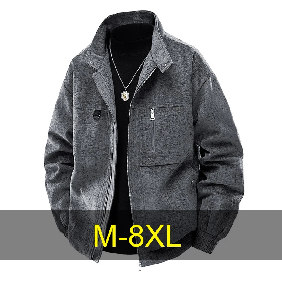 

Куртка-пальто мужская больших размеров 8XL, модная повседневная куртка-карго, мужская весенне-осенняя верхняя одежда для активного отдыха, большие размеры 8XL