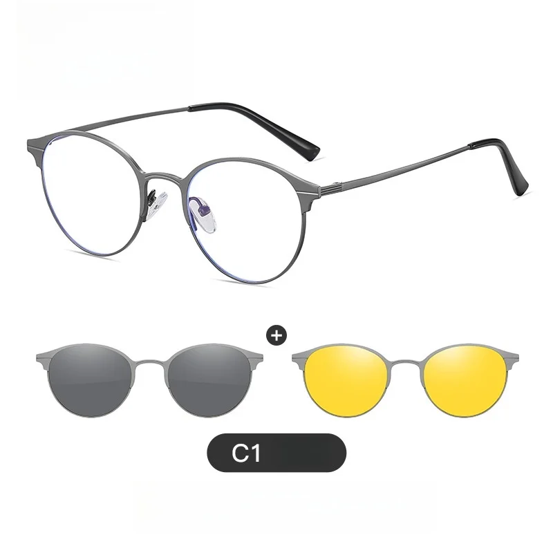 Lzabella Optical Magnetic Sunglasses Clip-On Polarized Sunglasses Set Myopia Glasses Customized Prescription Available 7029