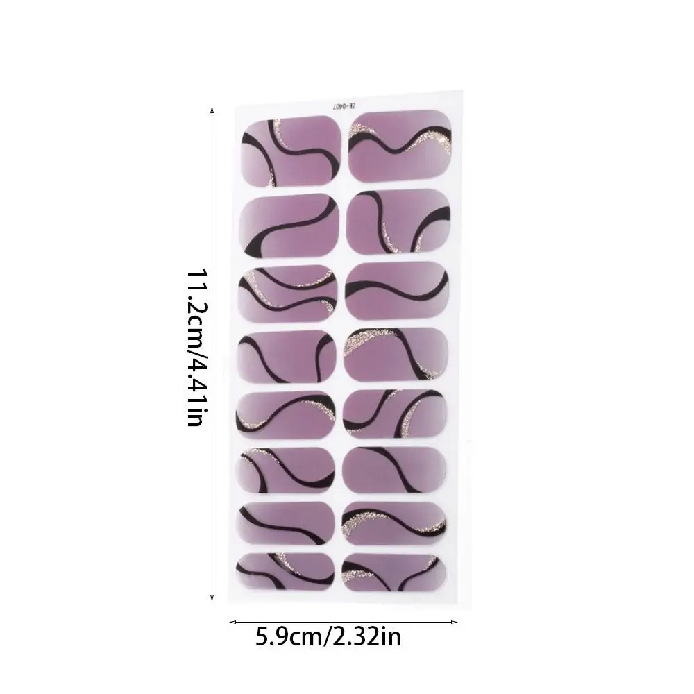 3 Sheet Semi Cured Gel Nail Stickers Set French Nail Decals Waterproof Salon 3D Nails Polish Wraps Nail Art Stickers