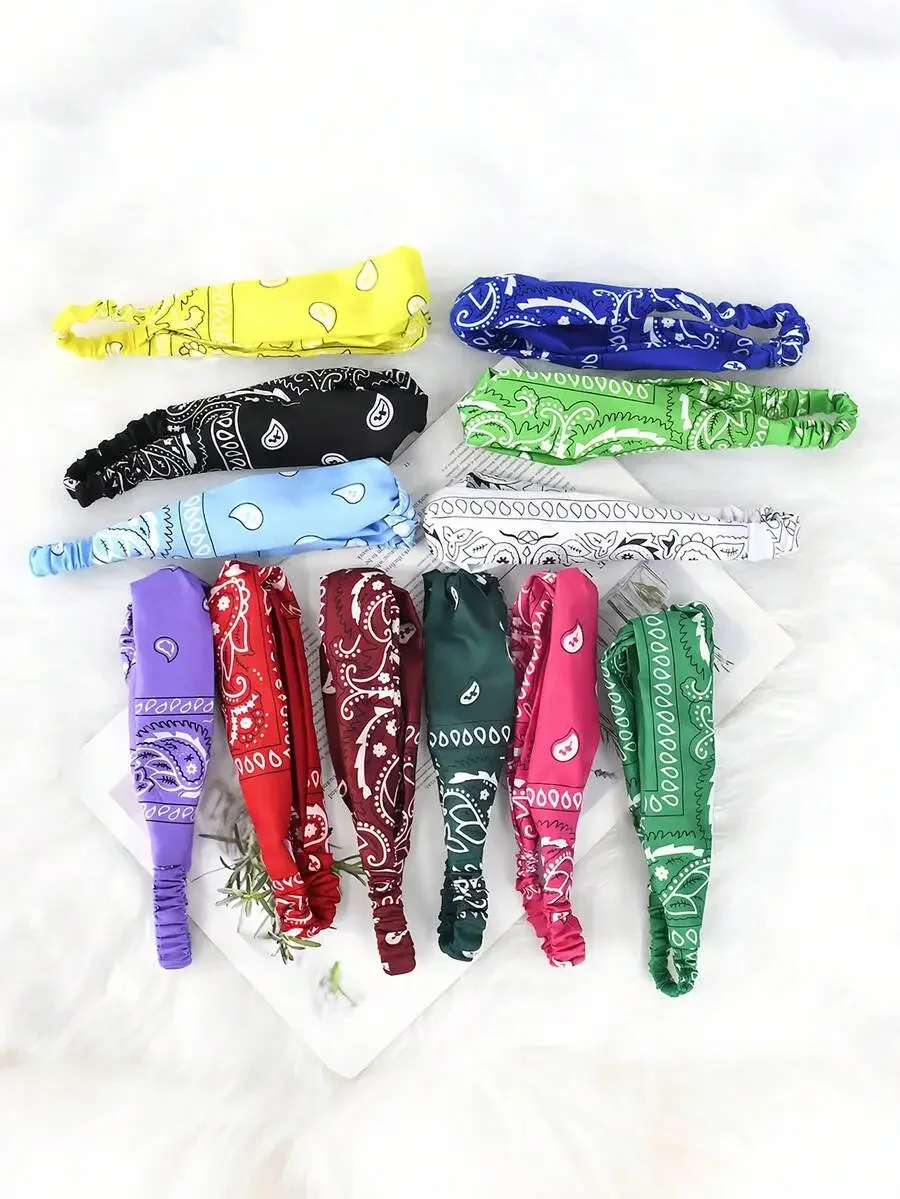 

Stretchy Paisley Print Elastic Headband For Women And Men Hair Wrap Turban Bandana Sports Yoga Accessory