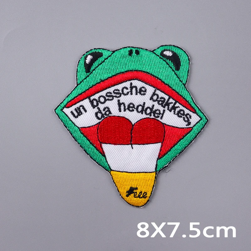 Netherland Carnival Oeteldonk Emblem Iron On Patches For Clothing Thermoadhesive Patches Embroidery Stickers Happy Frog Patch