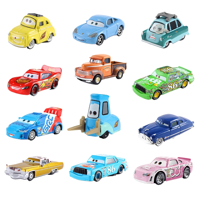 Disney Pixar Cars 2 3 Toy Lightning McQueen Chick Hicks Luigi guidano Sally Metal Model 1 mini racing Car dinoco racer Hudson Kids