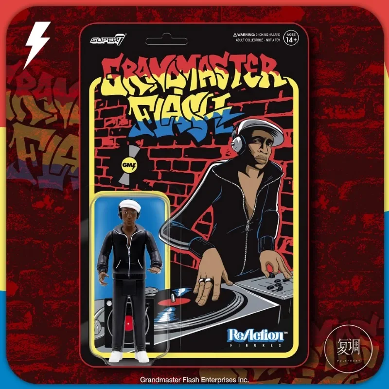 In Stock Super7 3.75 Inch Grandmaster Flash ReAction Figure Cute Cartoon Doll Christmas Toy Collection Gift