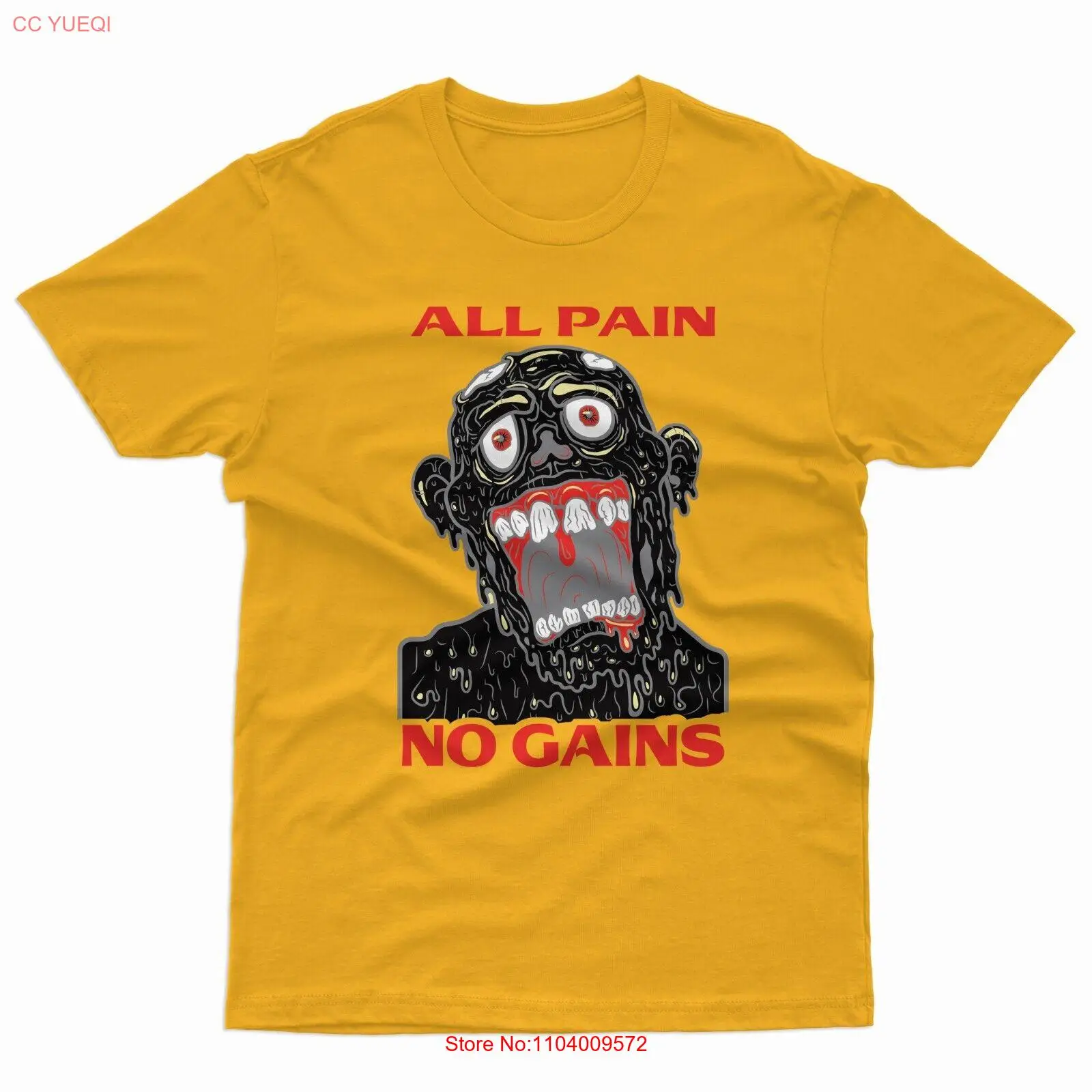 All Pain Retro Funny Workout No Gains Gym Meme Tee, Unisex T-Shirt