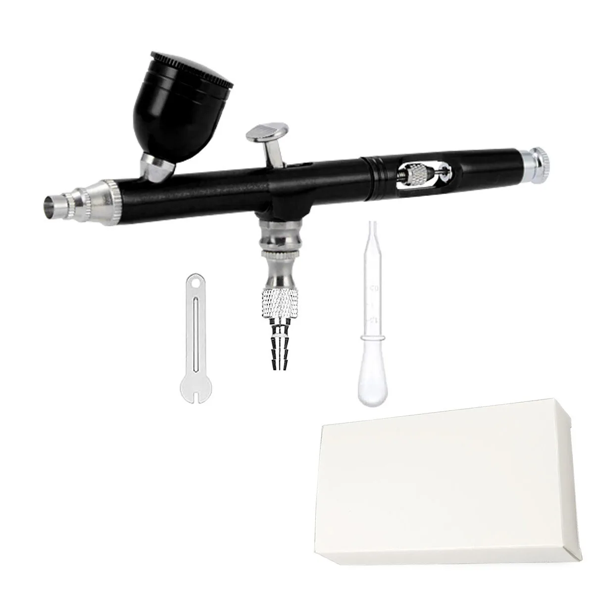 0.3mm Dual Action Airbrush 7cc Fluid Cups Quick Remove Air brush Cap Design Gravity Feed Set for Model Cake Art