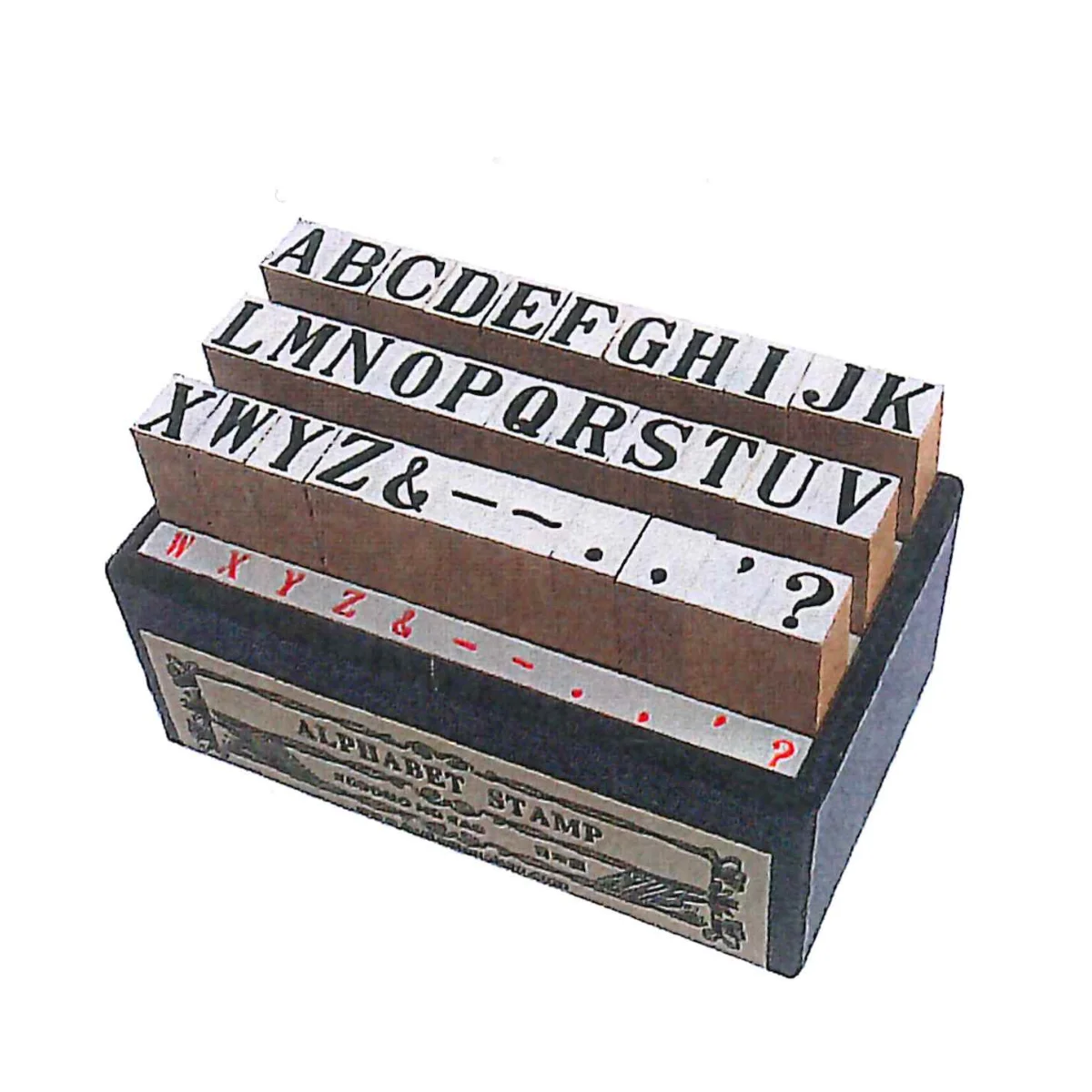 ختم خشبي تقليدي من كودومو نو كاو بخط عهد مينغ، يحتوي على الأبجدية والأرقام بخط ريترو، مناسب لصناعة الألبومات واللوازم التجارية #2