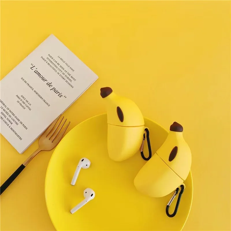 Disney Airpods Bluetooth Headphones Protective Case Cute Three-dimensional Banana Headphone Cover for Airpods Wireless Bluetooth