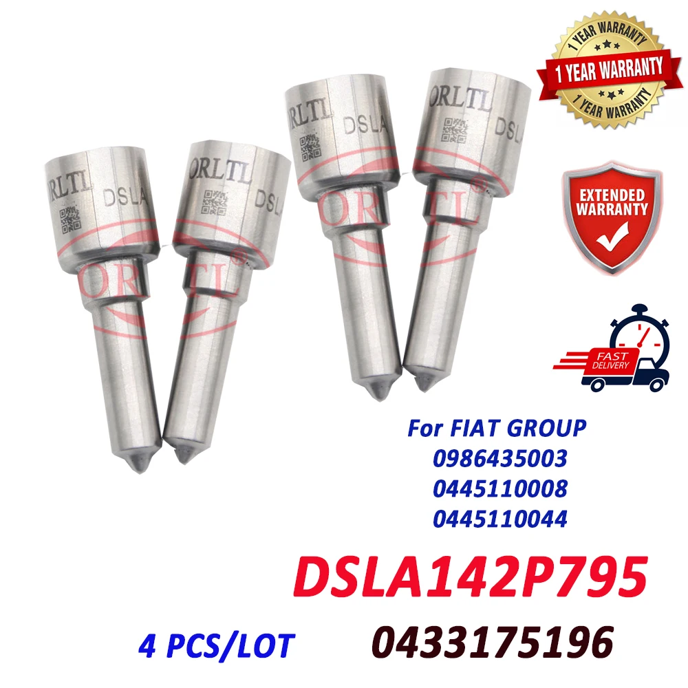 

4 PCS ORLTL Diesel Injector DSLA142P795 0433175196 Nozzle CR 0445110044 0986435003 Fuel Oil DSLA 142 P 795 For FIAT