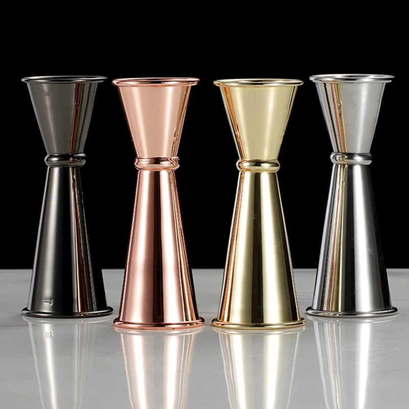 Stainless Steel 30/60ml Measuring Cup Double Ended Curled Edge Cocktails Graduated Measure Device Home Bar high-end Wine Utensil