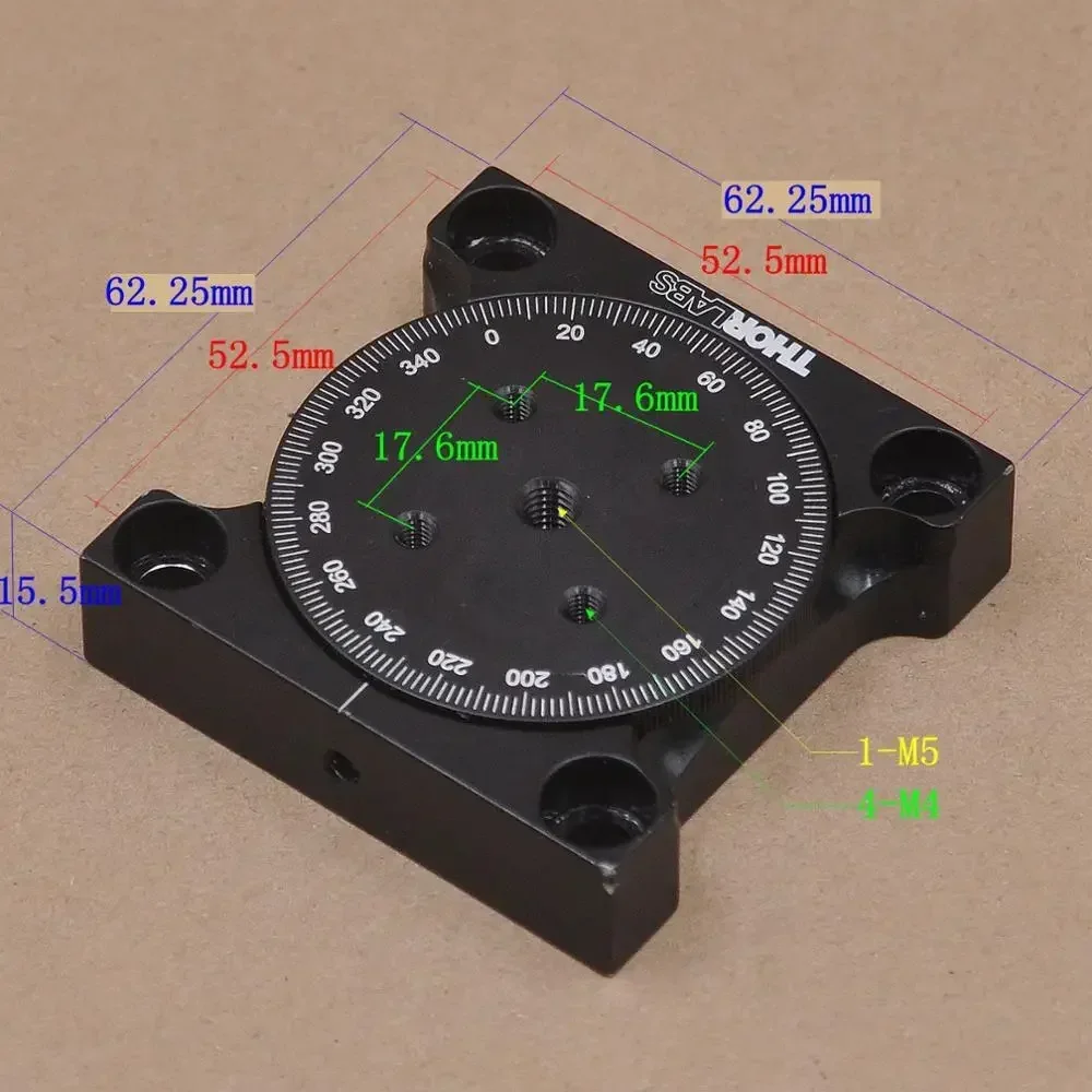 THORLABS manual 360°rotating platform optical indexing disc fine-tuning slide table 50.8x62.25mm