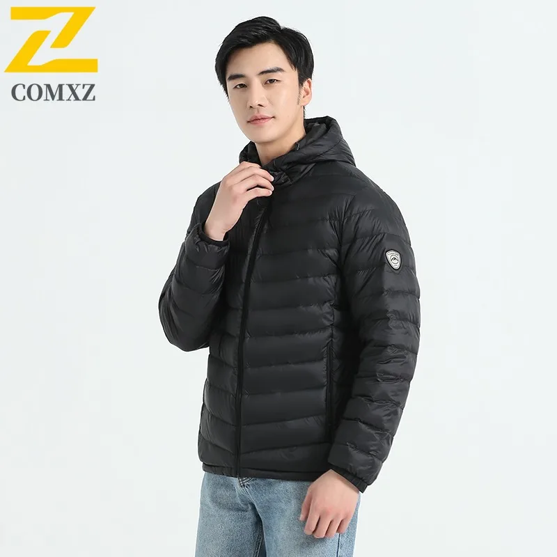COMXZ Men stand collar Puffer Jacket Korean Style Solid Color Cotton-Padded Waterproof Windproof Thermal outdoor Outerwear 2025