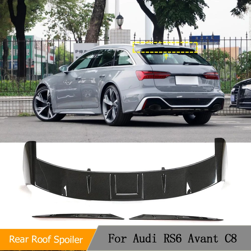 

Dry Carbon Car Rear Roof Spoiler Wing For Audi RS6 C8 Avant 4-Door 2019-2021 Rear Window Roof Wing Spoiler Car Accessories