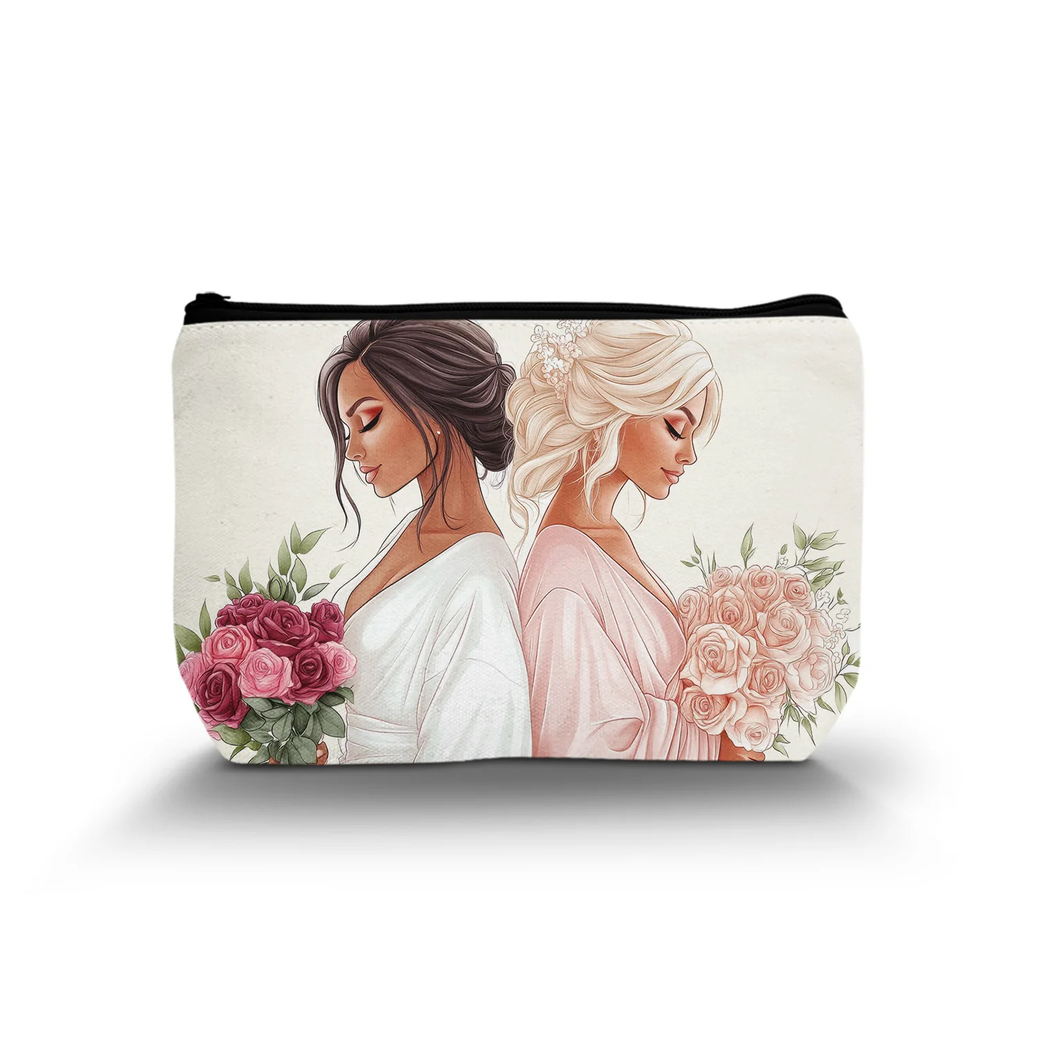 1Pc Elegant Bride And Bridesmaids Pretty Makeup Bag Multifunctional Durable Fashion Women'S Cosmetic Bag Suitable For Daily Use