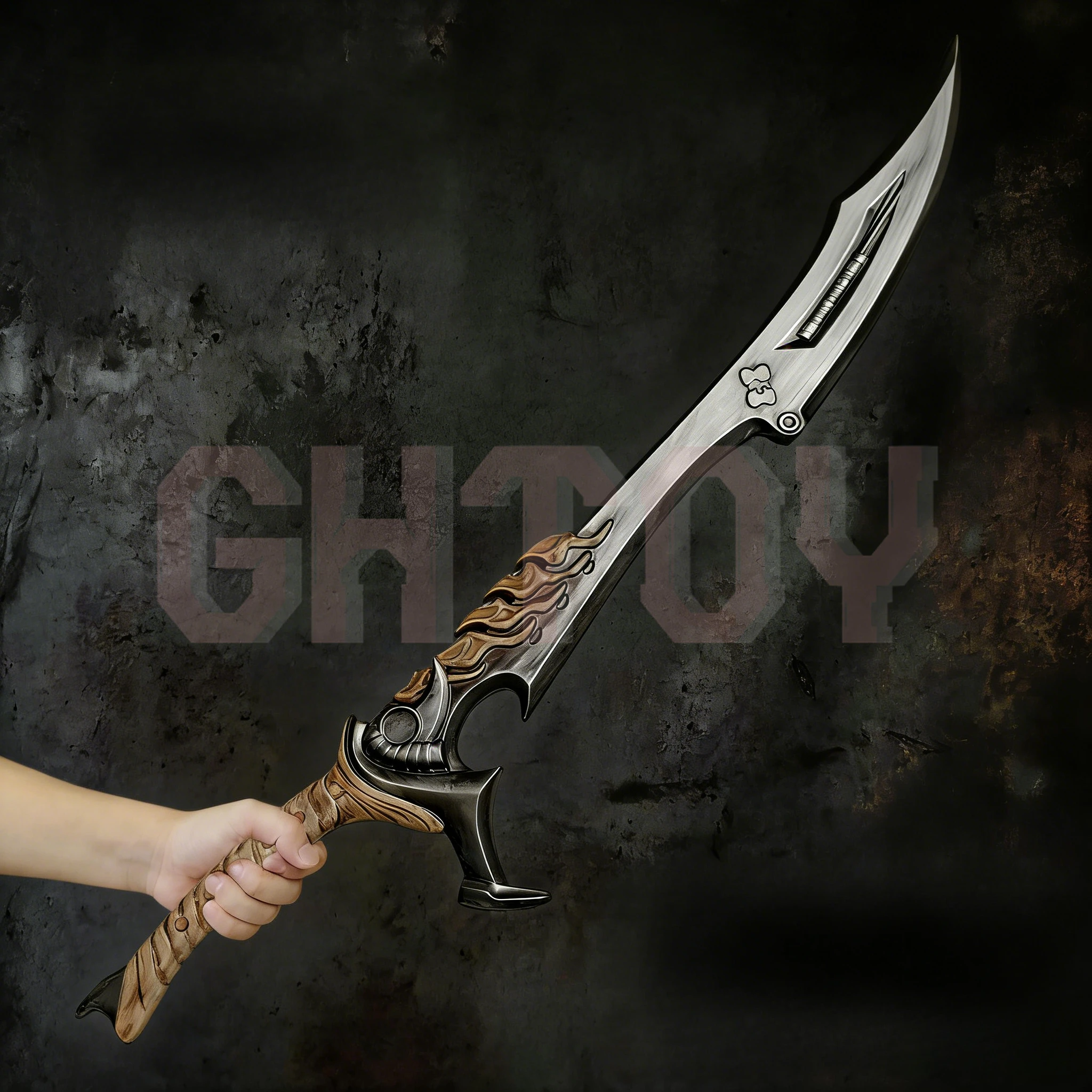 

100cm/39.37in Predators Game Peripheral PU Swords Weapons Model Desktop Display Ornaments Collection Birthday Gift for Girl Boys