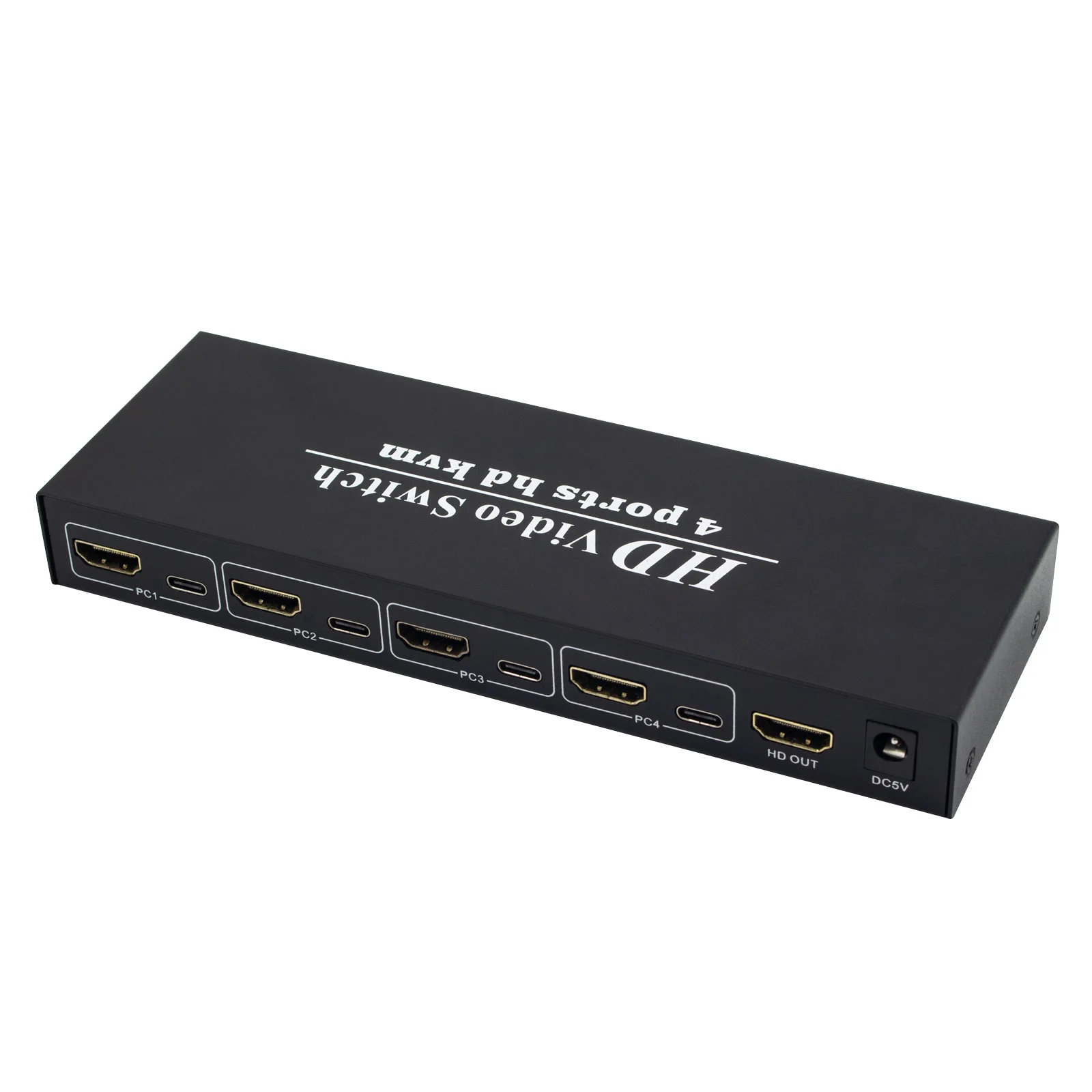 KVM HD Switch 4K USB HD KVM Switcher 4 in 1 Out with 3 USB Ports out for Mouse Keyboard U-disk Printer for Win7/8/10 MAC