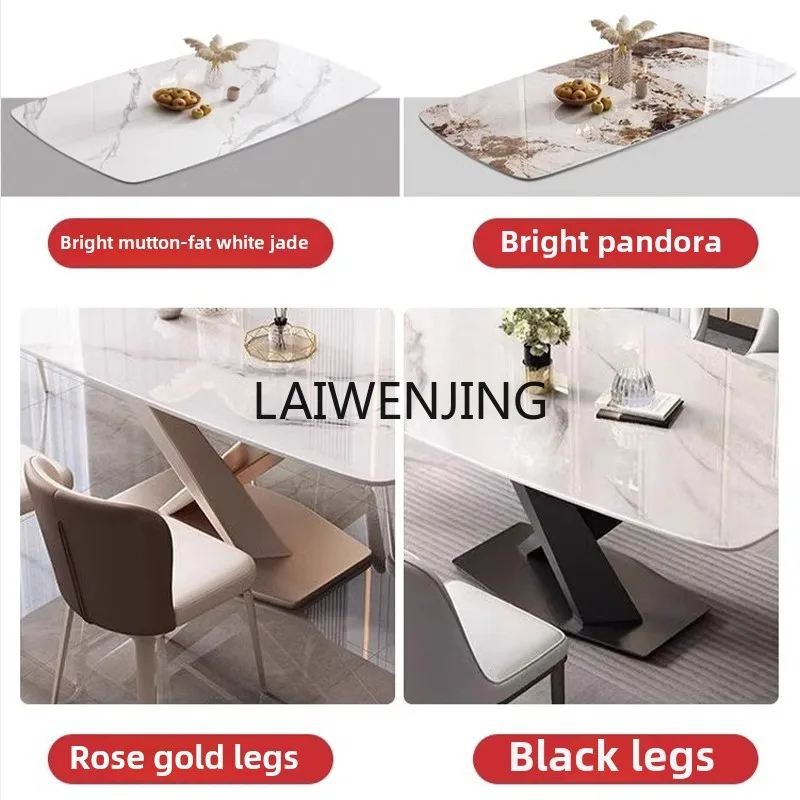 SGF Rock slab Esstisch und Stuhl-Kombination, einfacher, leichter, luxuriöser rechteckiger Esstisch