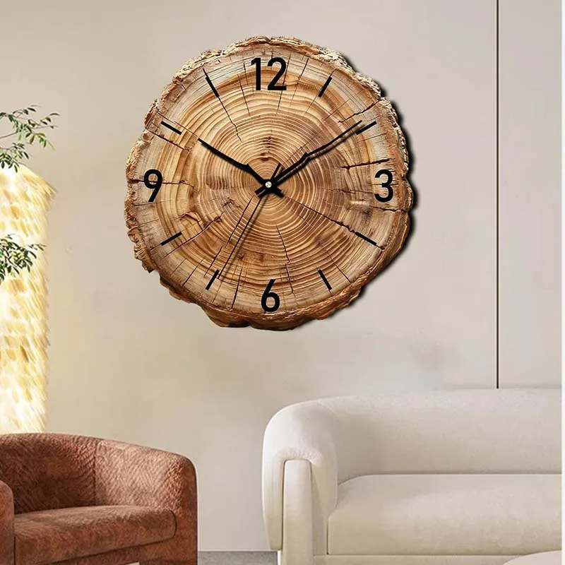 Elegant Premium Wall Clock Wooden Unique Quiet Design Aesthetic Art Wall Watch Living Room Bedroom Orologi Da Parete Home Decor
