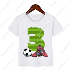 Numero di compleanno di calcio stampato t-Shirt bambini calcio compleanno ragazzo t-Shirt numero personalizzato nome divertente carino regalo camicia