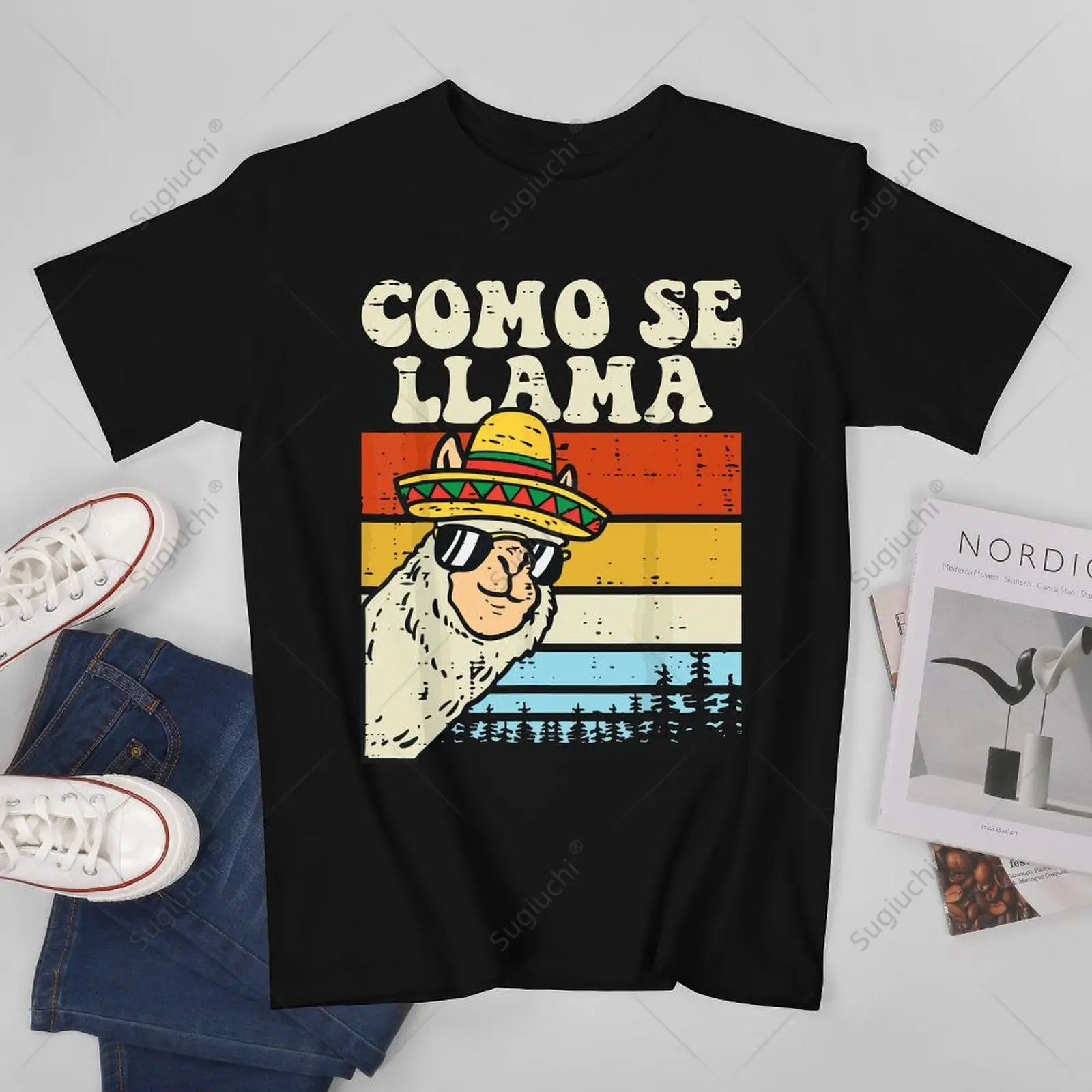 Unisex Men Como Se Llama Funny Cinco De Mayo Mexican Alpaca Animal Tshirt Tees T Shirts Women Boys 100% Cotton T-Shirt
