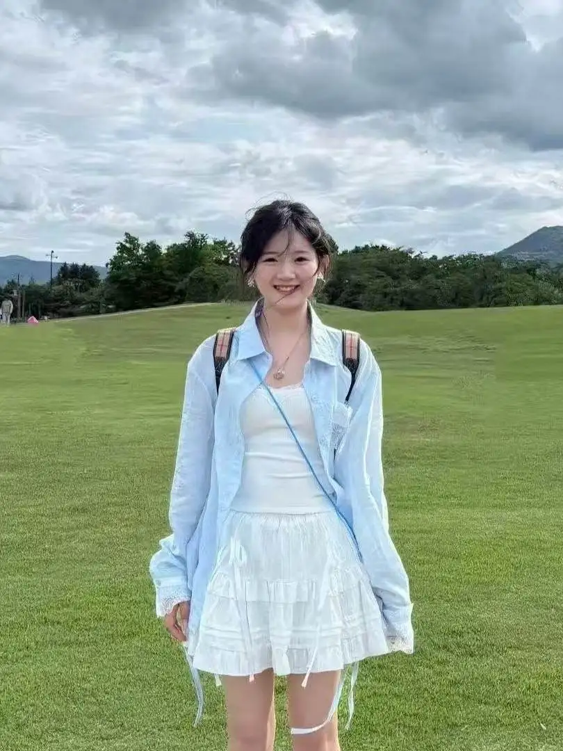 

Blue Long Sleeve Shirt Jacket Women's Korean Design Sensation Spring Early Zen Lazy Spirit Top Quality Fashionable Commute Style