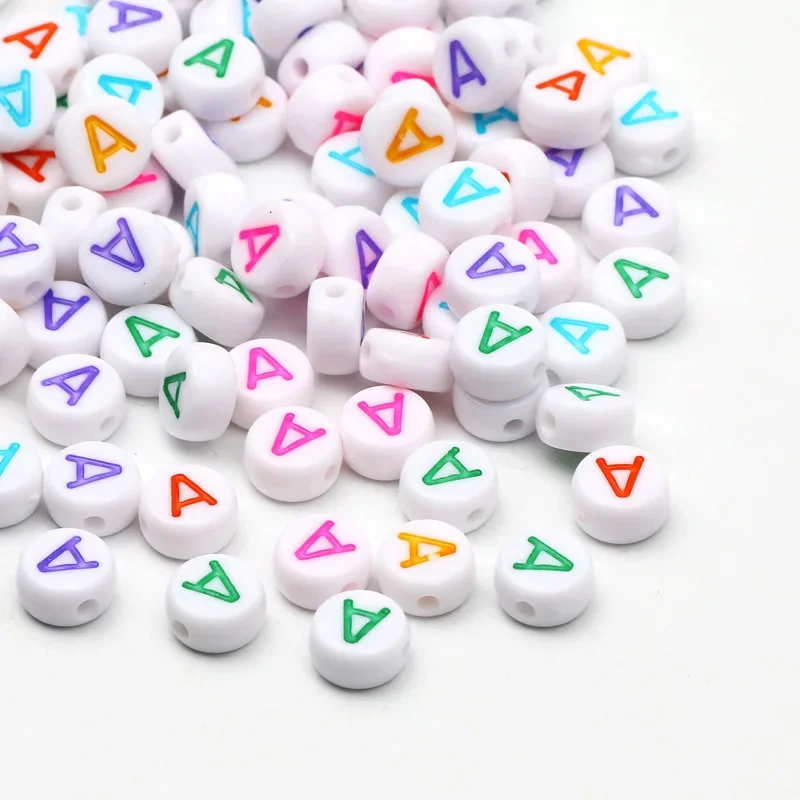 100-500PCS Bunte Runde A-Z Alphabet Buchstaben Acryl Lose Spacer Perlen für Schmuck Machen Diy Armband Halskette zubehör – Detail 2