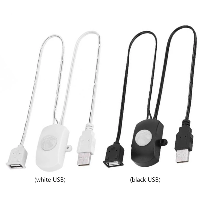 Commutateur de détecteur de mouvement infrarouge pour bande lumineuse LED, capteur de mouvement corporel intelligent, blanc, DC 5V, 12V, 24V, USB PIR, 5 pièces