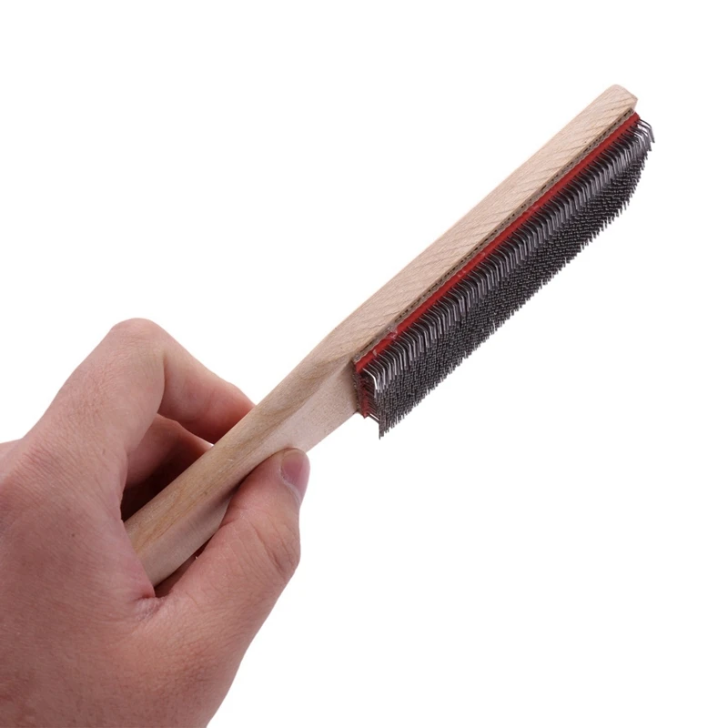 Brosse en acier pour cartes de fichiers, nettoyeur de cartes en acier, enlever les puces, les livres d'embouts en métal, longueur de 8.26 po, 4 pièces