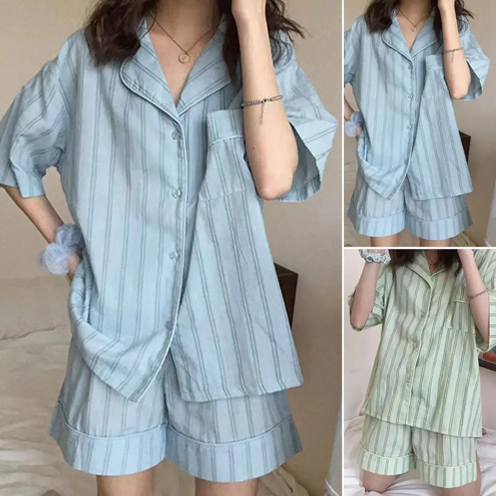 Summer Short Sleeve Shorts Pajama Set Women's pajamas Sweet Students Can Wear Home Clothes Set Korean Style 2024 Hot Sale Spring