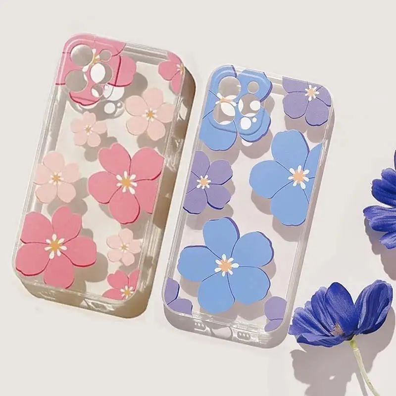 Pink Sakura Flowers Case For Iphone 15 Pro Max 11 14 13 12 Mini 6s 6 7 8 Plus X XS XR Cover Silicone Funda Soft