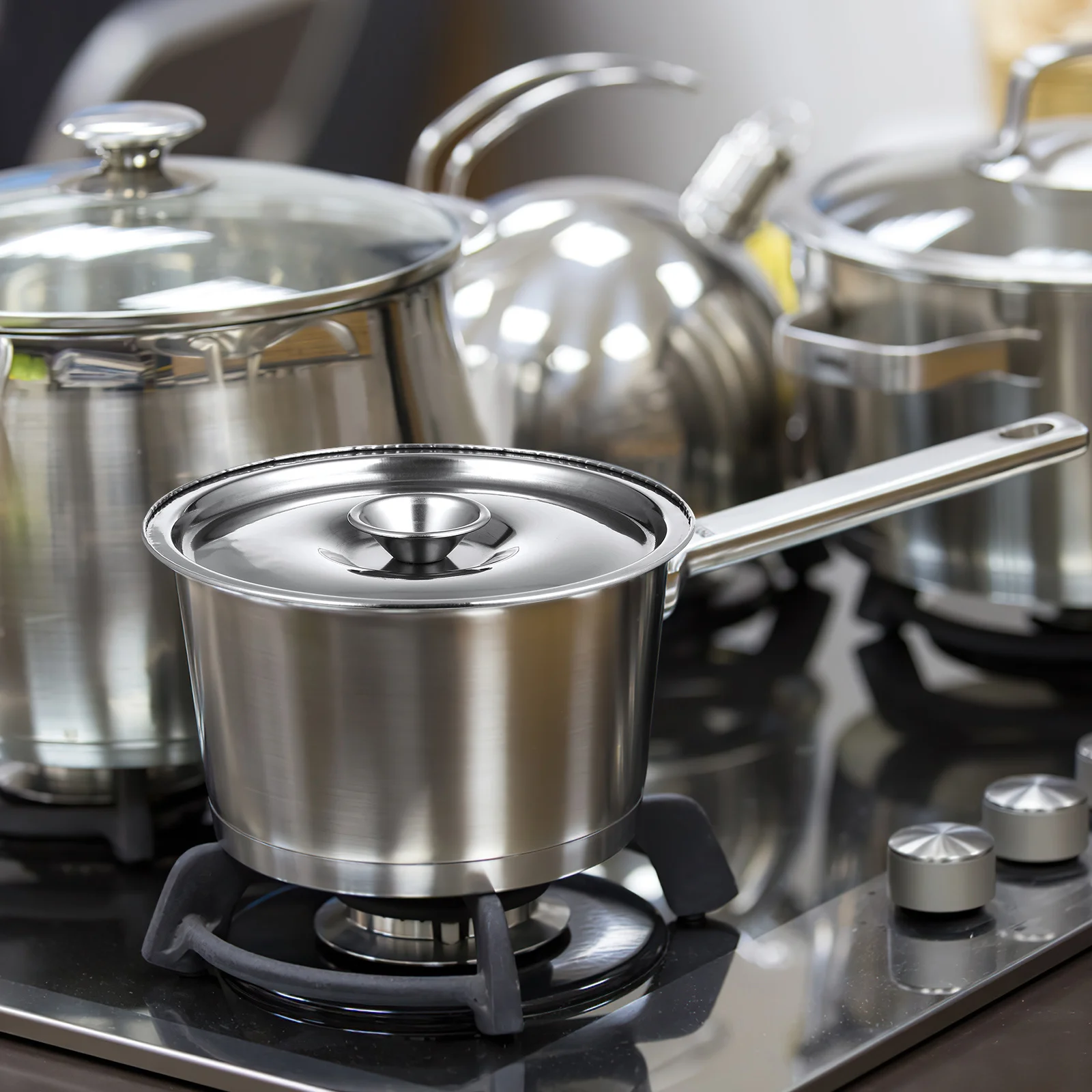 غطاء أوعية من الستانليس ستيل صغير عالمي مناسب للمقالي والصحون والتوابل واستبدال تجهيزات المطابخ المقاومة للصدأ