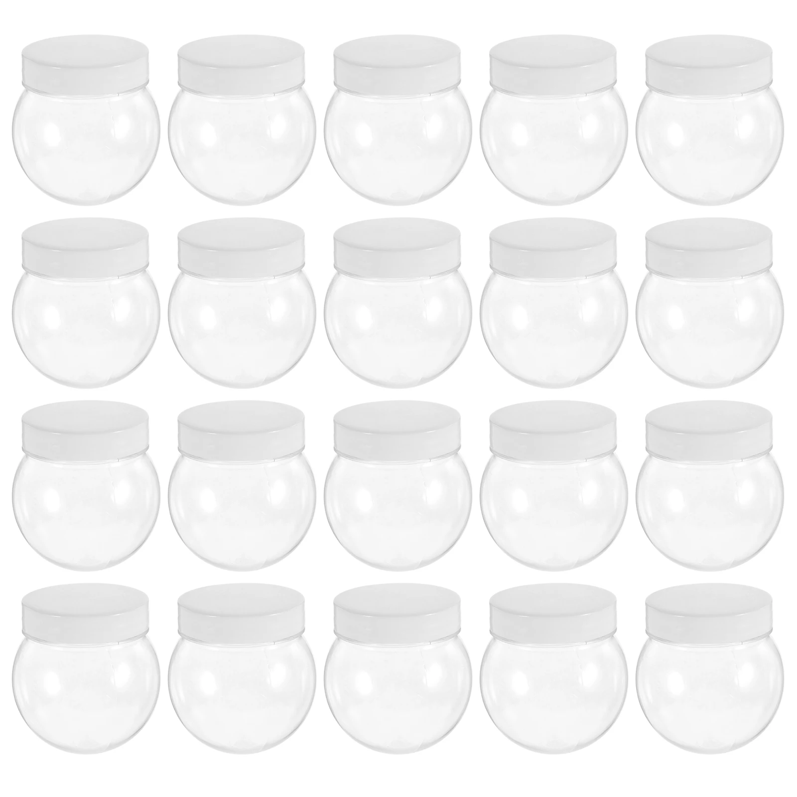 

20pcs Candy Jar Transparent Storage Containers Clear Tea Home Decor Small Snack Holder Sealed Lid Multi Functional