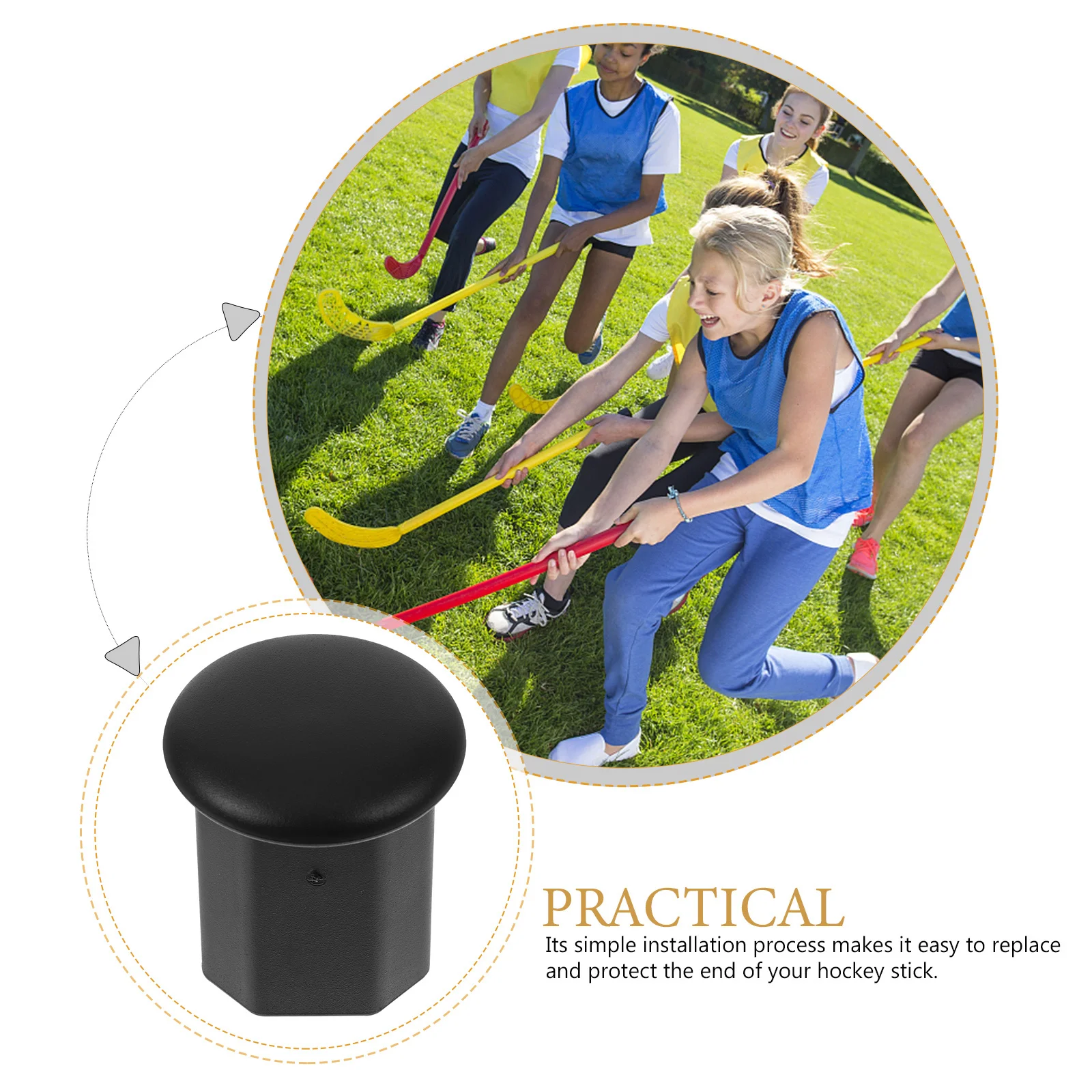 

Hockey Stick End Cap Octagonal Tpe Heat-Resistant Elastic Grip Sturdy Replacement Cover Protector For Ice Hockey Accessories