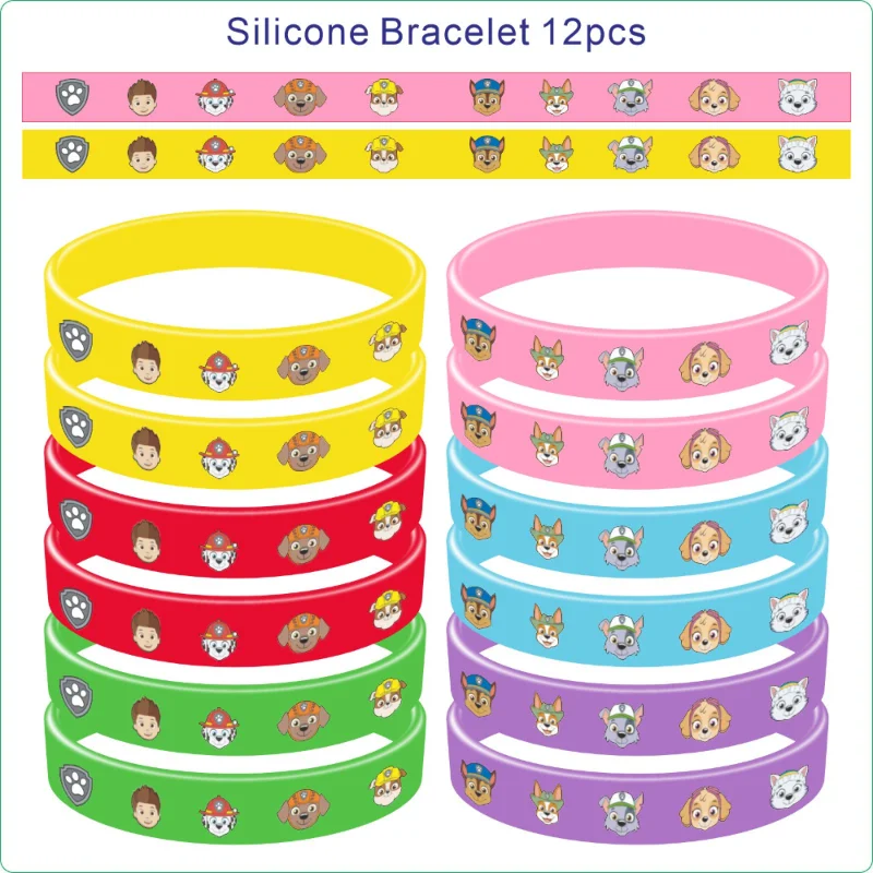 Paw Patrol Personalized Kids Silicone Rubber Wristband New Pendant Party Bracelets Figures Anime Wristband Toys Boys Girls Gifts