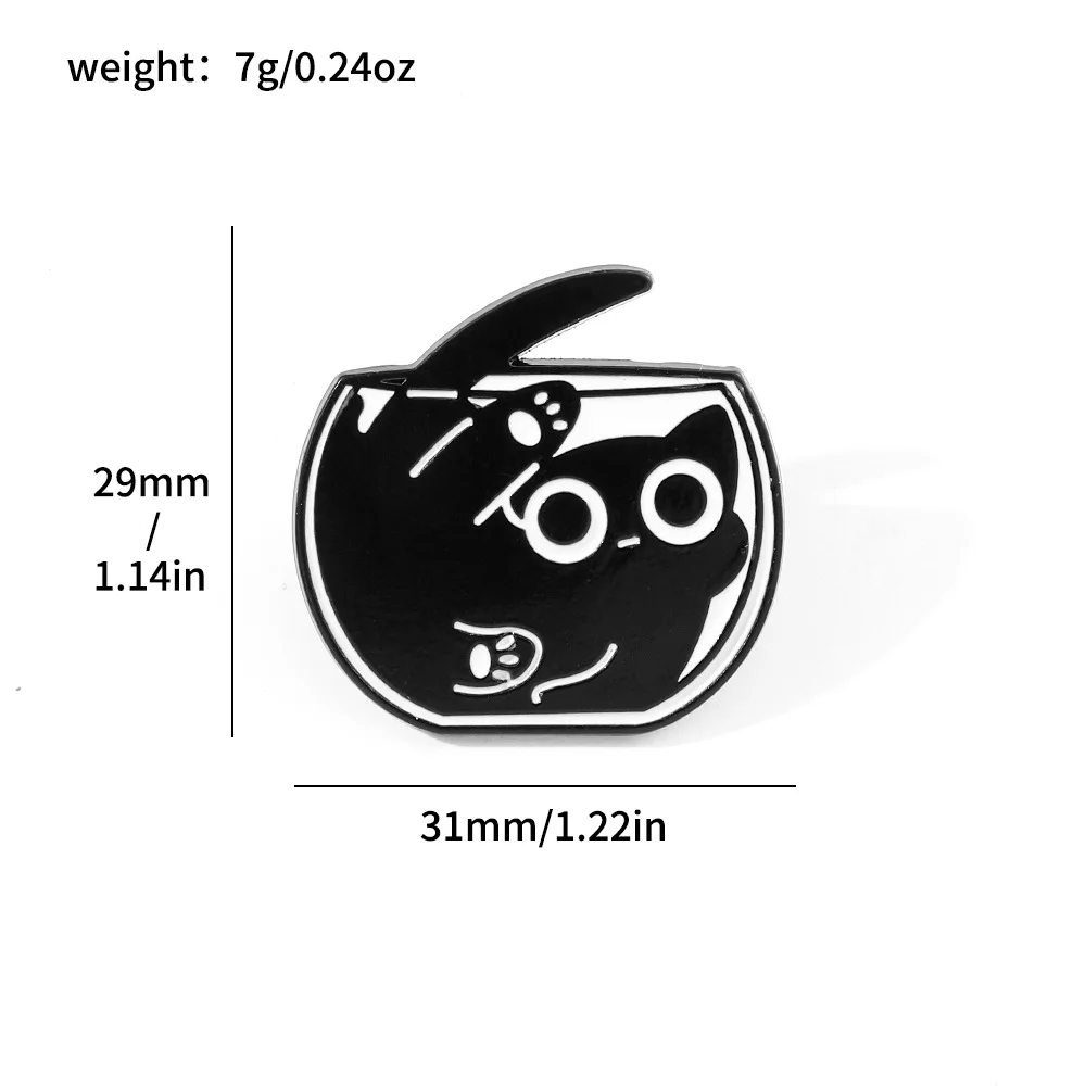 Bonito terrário gato esmalte pinos personalizado preto gatinho broches lapela emblemas dos desenhos animados animal jóias presente para crianças amigos atacado