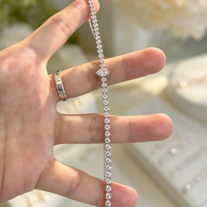 NKHOG Tam Mozanit Tenis Bilezi - Moissanite Tennis Bracelet 925 Sterling incelemesi ve fiyatı
