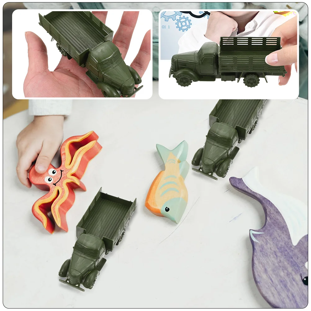 12 Uds. Modelo de vehículo de juguete, Mini modelos de juego, camiones para niños, suministro pequeño del ejército, juguete interesante para niños, hombre