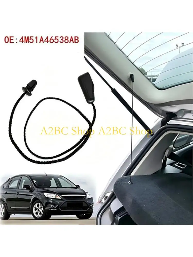 A2BC Rear Load Cover Pull Cord Replacement Pair for MK2 MK1 Hatchback Trunk Repair, Black Molded End Cord Set, 39 Service Length