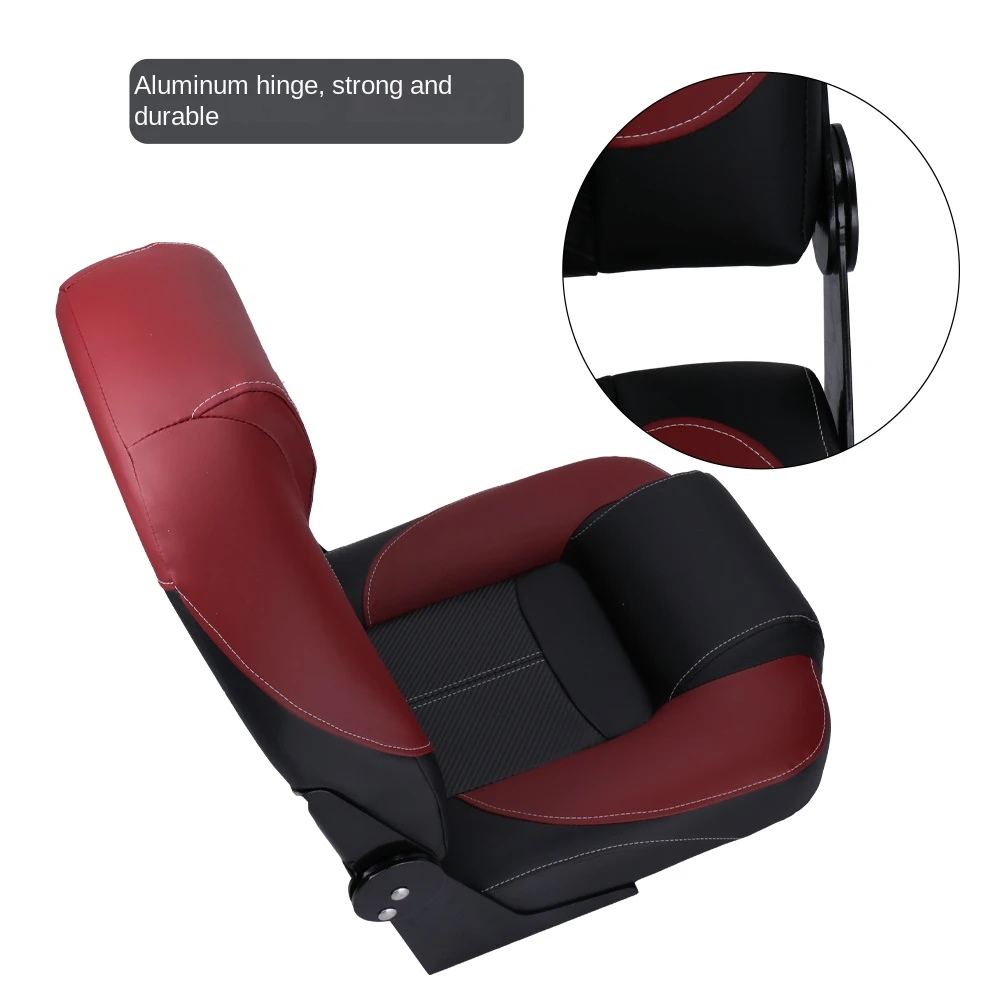 Boat Accessories Marine Folding Chair, Speedboat, Red and black Boat seat, Outdoor Fishing, Outdoor Sailor, Swivel Folding Seat