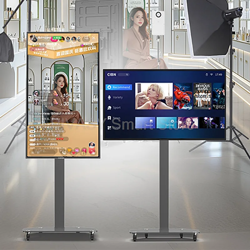 

Big Touch Screen 32Inch Smart TV Broadcast Live Device Rotatable Movable Monitor for Study Gym Gaming Indoor interactive Android