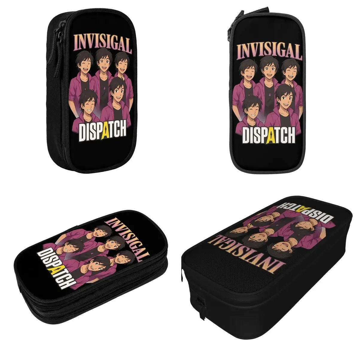 Invisigal Dispatch Energetic Anime Pencil Cases Pencilcases Pen Holder for Student Large Storage Bag Students School Accessories