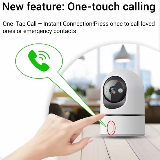 OKAM PRO HD 5MP Videochiamata one-touch Telecamera IP WiFi Conversazione bidirezionale AI Motion Tracking 5X ZOOM Telecamera interna per visione notturna a colori