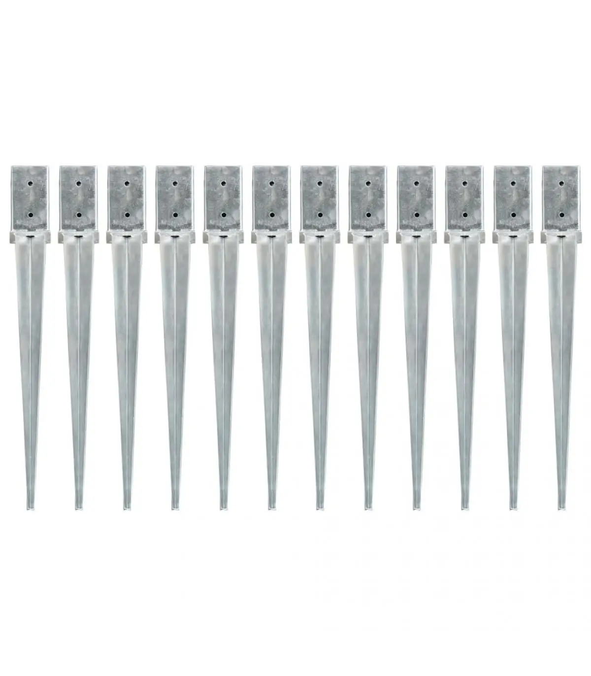 Ground anchor tips 12 pcs/set galvanized steel plated 8x8x76 cm