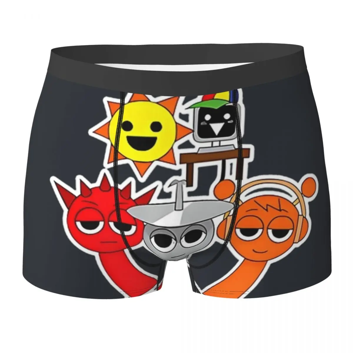 

Горячее игровое нижнее белье Sprunki, мужские шорты с героями мультфильмов « Incredibox», мягкие боксеры, высококачественные трусы большого размера с сублимацией