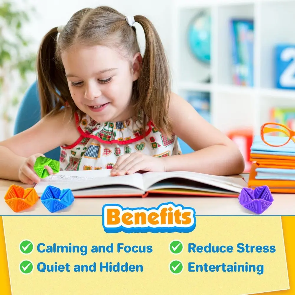 4Pcs New Silicone Fidget Sensory with Textures Stress Reduce Calming ADHD Fidget Tactile Stimulation